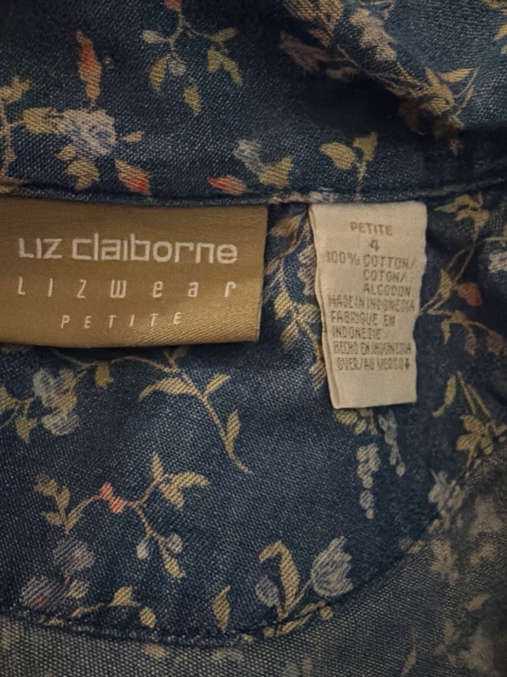 Liz Claiborne Blue Floral Button-Front Maxi Dress - Picture 5 of 5